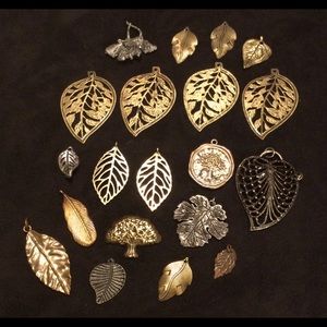 Vintage Leaf Charms Lot